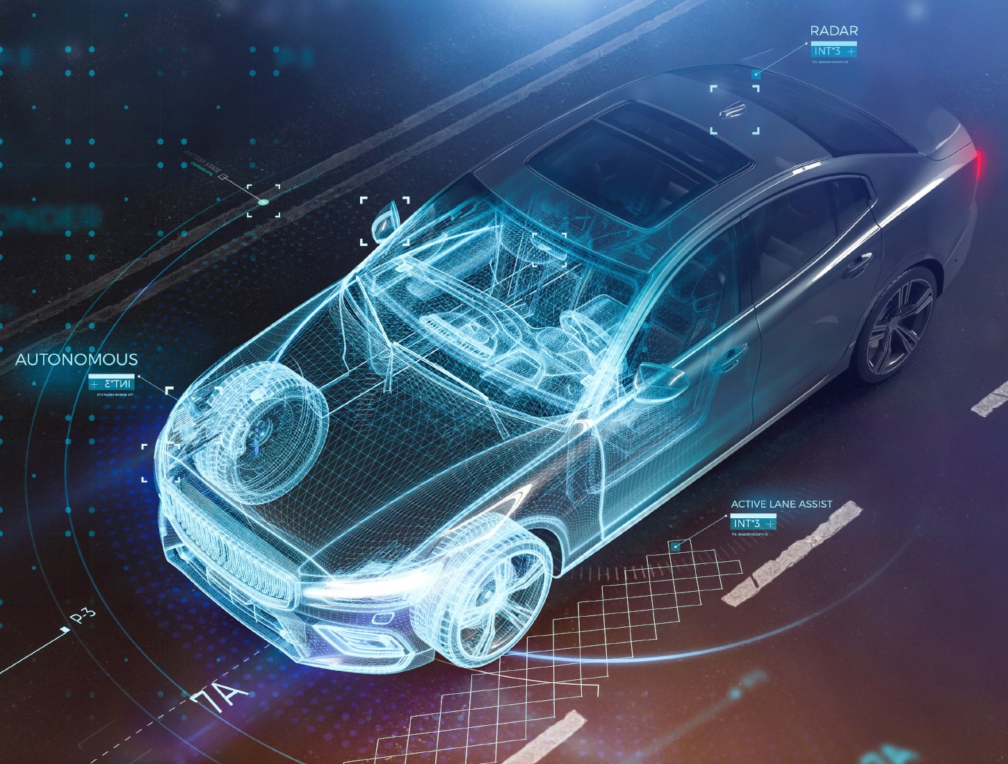 Illustration of automotive and embedded systems technology