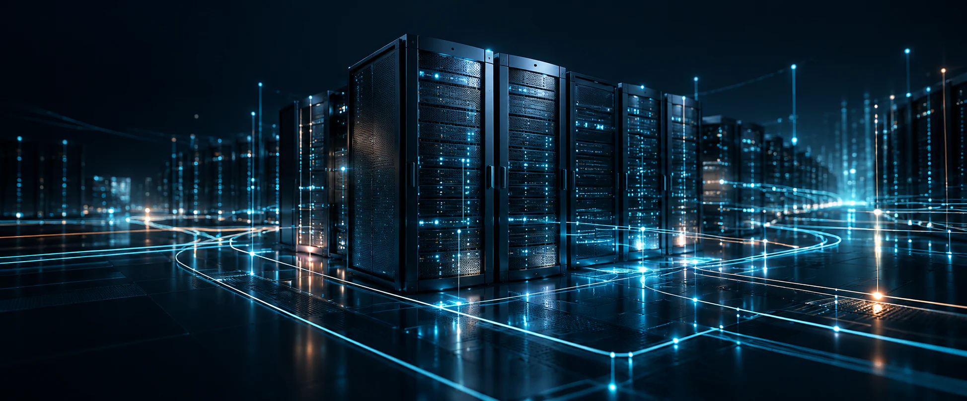 Illustration of server and network infrastructure
